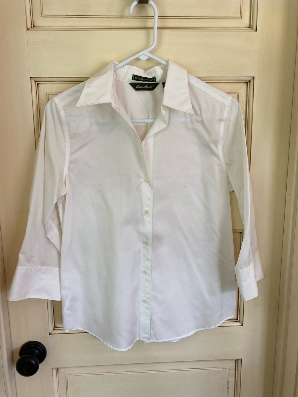 Eddie Bauer Women's White Button-Down Collared Shirt